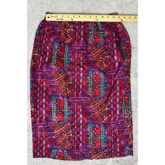 Anne Crimmins For Umi Collections Vtg Silk Multicolor Abstract Print Skirt 10 - Picture 3 of 11